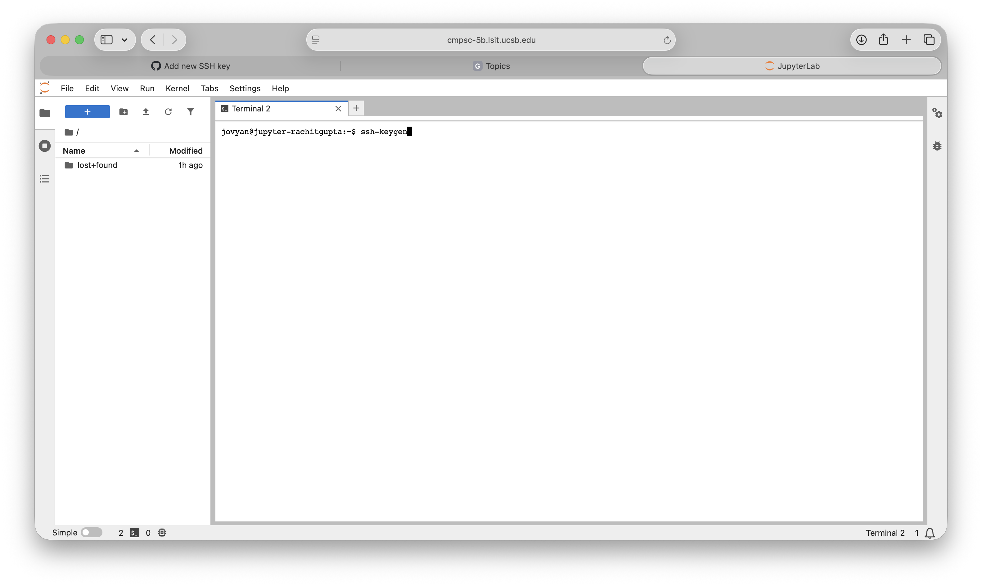 Running ssh-keygen in terminal